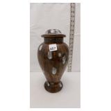 Decorative Brown Urn with Lid