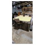 Vintage Yellow Diner Table and 3 Chairs