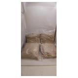 Set of 4 Beige Throw Pillows