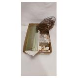 Eclectic Decorative Lot: Seashells, Wire Baskets,