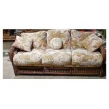 Tropical Wicker Sofa & Pillows