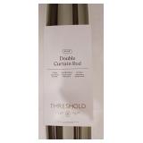 Threshold 36-66" Dark Wood/Nickel Double Curtain R