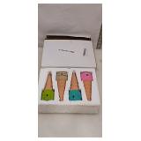 Set of 4 Whimsical Ice Cream Cone Sculptures