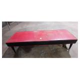 Mid-Century Modern Red Vinyl Bench