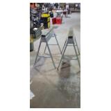 Pair of Metal and Wood Saw Horses