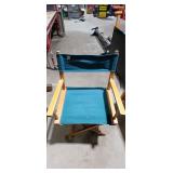 Teal & Wood Directors Chair