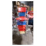 5  Stackable School Chairs - Red, Blue, & Yellow
