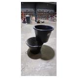 Two Durable Black Tub Tubs
