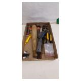 Assorted Hand Tools & Supplies - Hammer, Pliers, S