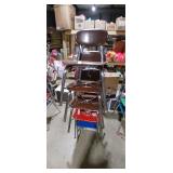 5 Stacked School Chairs Lot