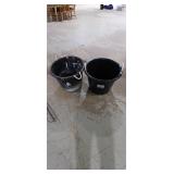 Lot of Two Black Plastic Tubs