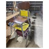 5 Viqntage Classroom Chairs Lot