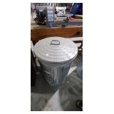 Vintage Galvanized Metal Trash Can
