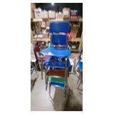 Stack of Colorful Vintage School Chairs