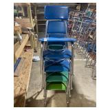 5 Stacked Classroom Chairs