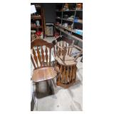 3 Vintage Wooden Chairs Lot