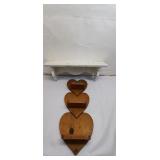 Rustic Shelf & Heart Shelves Lot