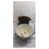 Vintage Enamelware Cooking Pots and Bowl