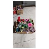 Box Lot of Artificial Flowers & Miscellaneous