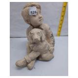 Boy & Dog Garden Statue
