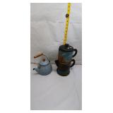 Vintage Teakettles and Hand Painted Coffee Pot