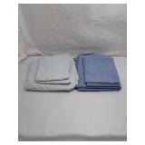 Blue Bedding Sheet Sets - Gingham & Solid