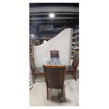Glass Top Dining Table and Four Chairs