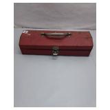 Vintage Red Metal Tool Box