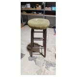 Vintage Stool with Striped Seat