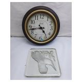 Sharp Clock & Etched Glass Decor