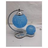 Mid-Century Modern Blue Globe Lamp Set