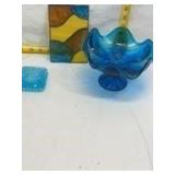 Vintage Glassware and Stained Glass Lot