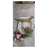 Vintage Floral Tapestry and Wreath Lot