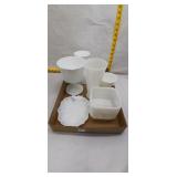 White Milk Glass Serving Pieces Collection