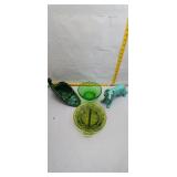 Vintage Green Glass & Ceramic Collectibles