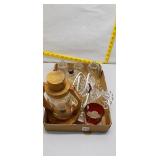 Glass and Wood Accent Pieces Lot