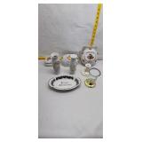 Vintage Ceramic Anniversary & Floral Decorative Lo