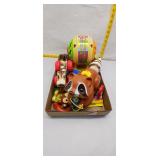 Vintage Toy Lot: Pull Toys, ABC Drum, & More