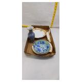 Vintage Porcelain Vase & Dish Set