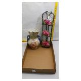 Vintage Vase & Floral Wall Planter Duo