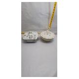 Floral Decorated Covered Serving Dishes