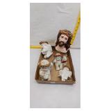 Religious Figurine Lot: Jesus Bust & Cherubs