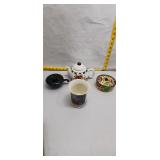 Charming Ceramic Teapot and Accoutrements Lot