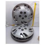 3 silver  Chevy Hubcaps