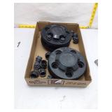 Set of Black Wheel Center Caps & Lug Nut Covers