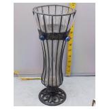 Vintage Glass & Metal Vase