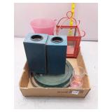 Decorative Assortment: Candles, Lanterns, Vases, a