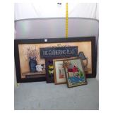 Decorative Wall Art Lot: 'Gathering Place' & More