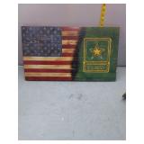 Rustic US Flag & Army Wooden Sign