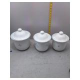 Vintage Lafayette Canister Set, Blue Floral